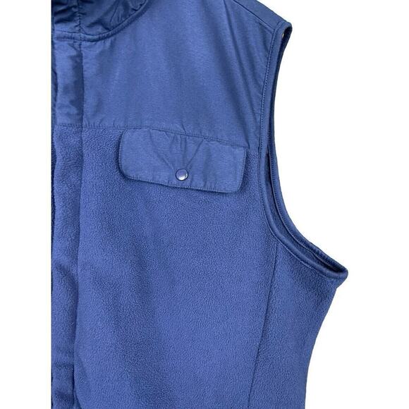 Chaps Ralph Lauren Fleece Vest Mens Size XXL Navy Blue Zip Up with Pockets - Picture 3 of 8